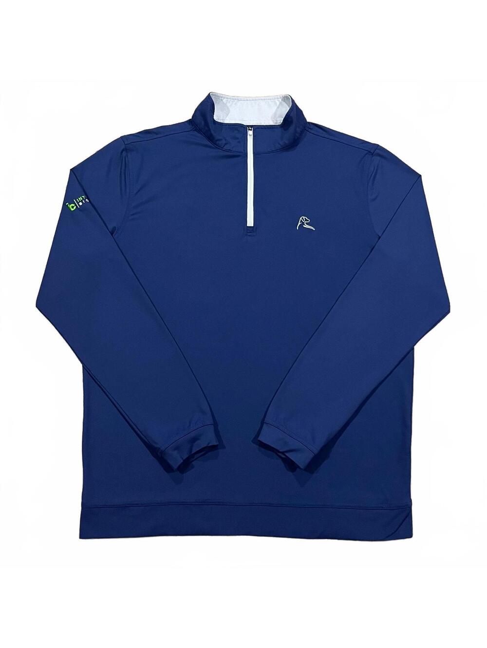 Rhoback Mens 1/4 Zip Pullover Golf Blue Size Medium